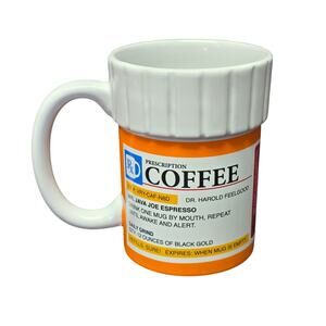 Big Mouth Toys Prescription Coffee Pill Bottle Drinking Mug 12 oz. Doc Feel Good